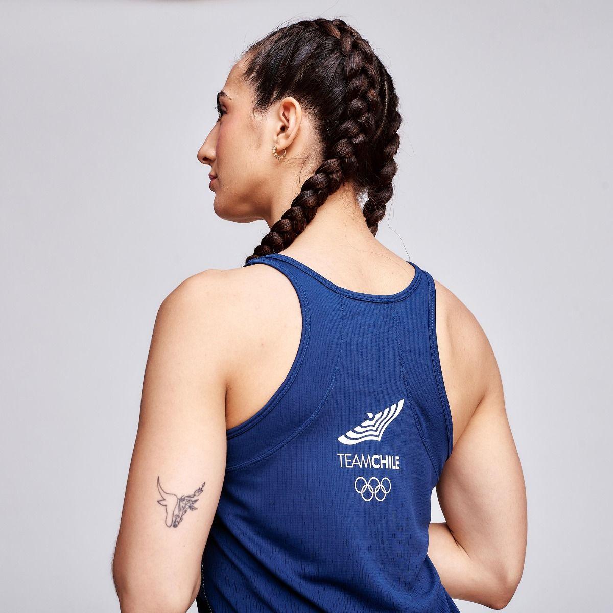 Polera Sin Mangas Entrenamiento Mujer Sparta Team Chile Azul-2