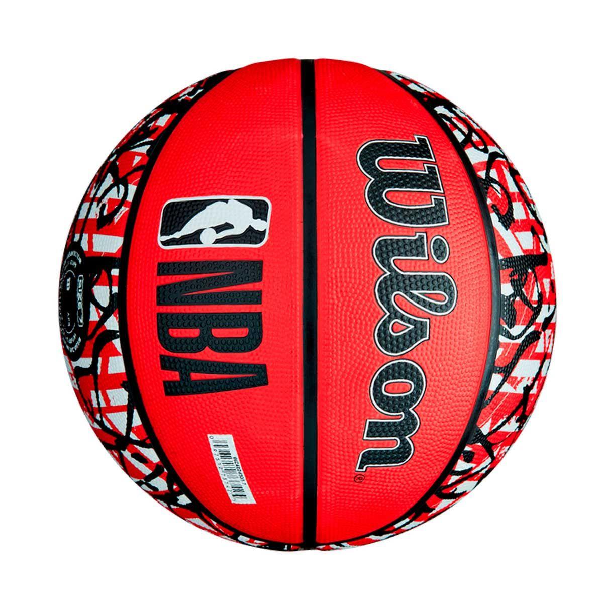 Balón Básquetbol Wilson NBA Team Graffiti Bulls N°7 Rojo-1