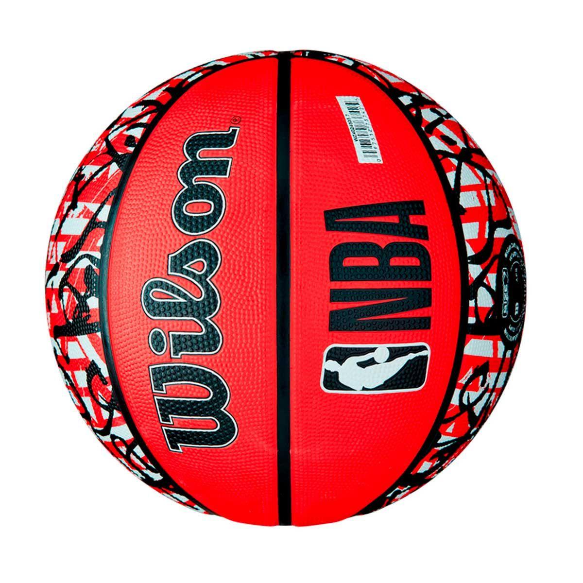 Balón Básquetbol Wilson NBA Team Graffiti Bulls N°7 Rojo-2
