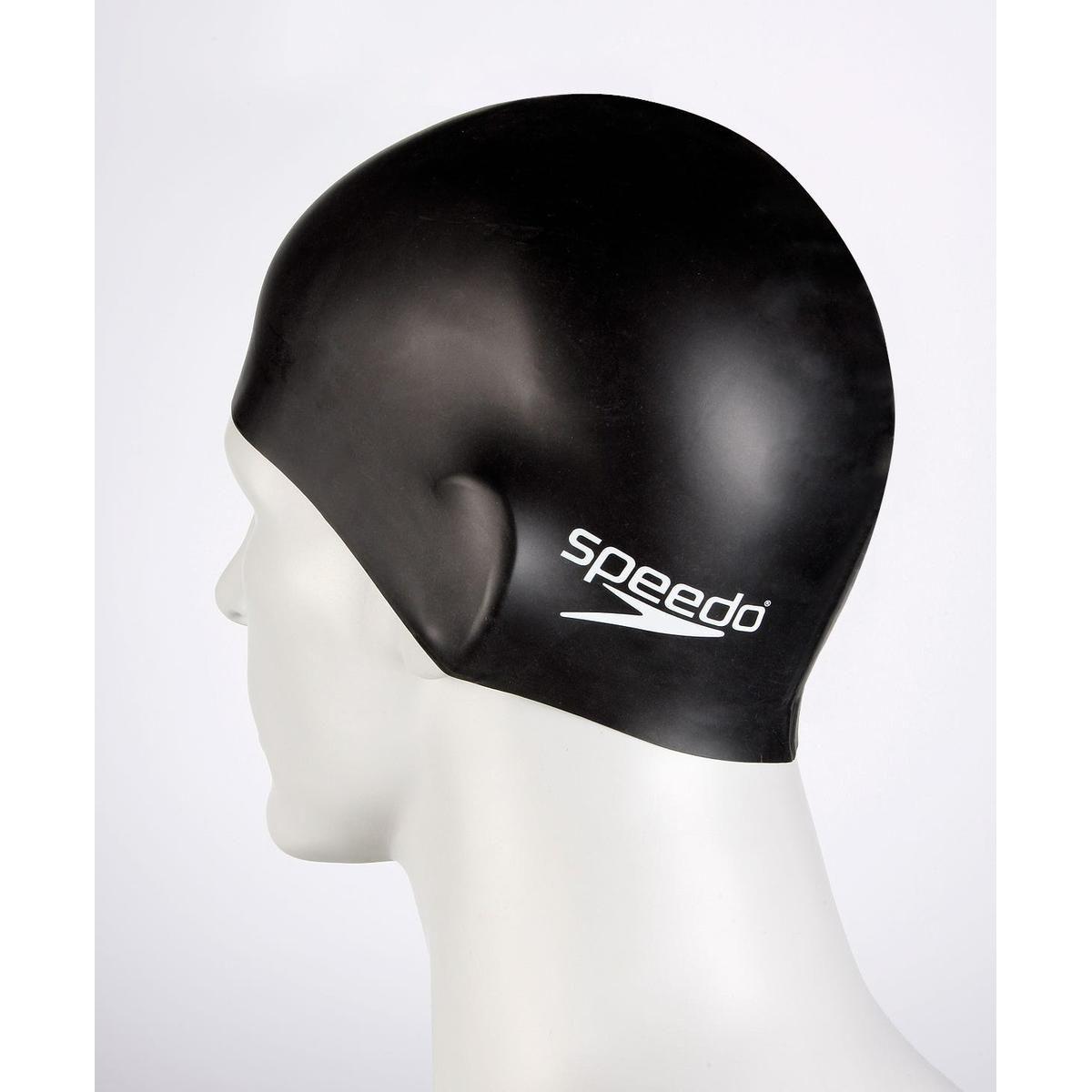 Gorro de Natación Plain Flat Silicona Negro Speedo-2