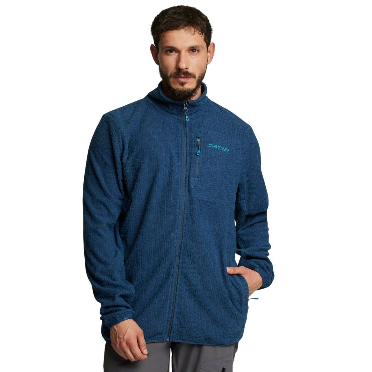 Polerón Polar Outdoor Hombre Spyder Fleece Full Zip Azul-0