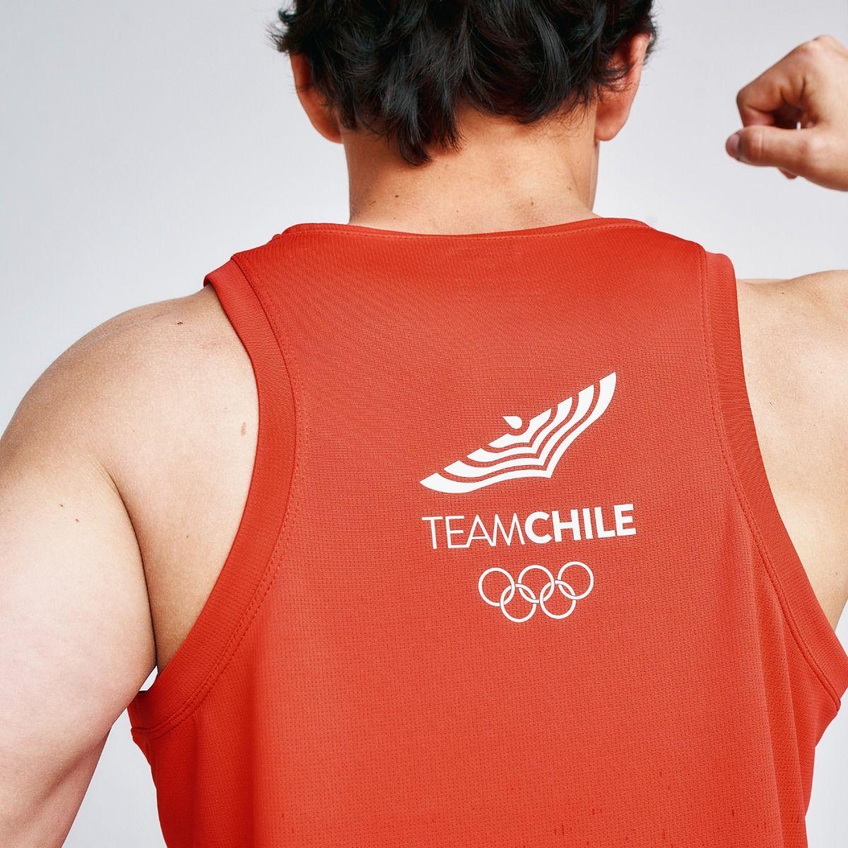 Polera Sin Mangas Entrenamiento Hombre Sparta Team Chile Roja-3