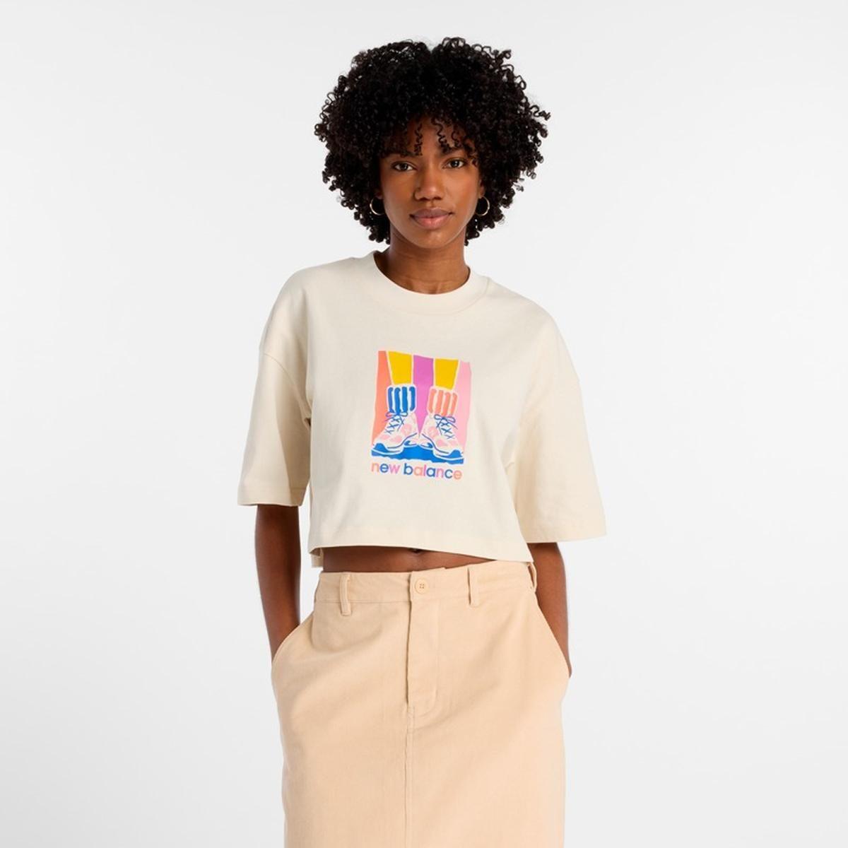 Polera Lifestyle Mujer New Balance Athletics Beige-4