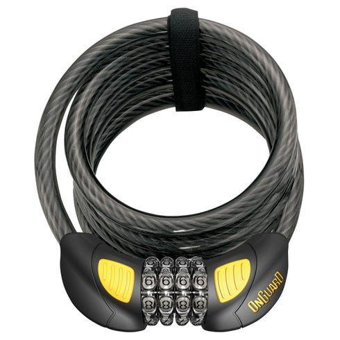 CANDADO ONGUARD DOBERMAN 8031GLO CABLE C/CLAVE/LUZ-0