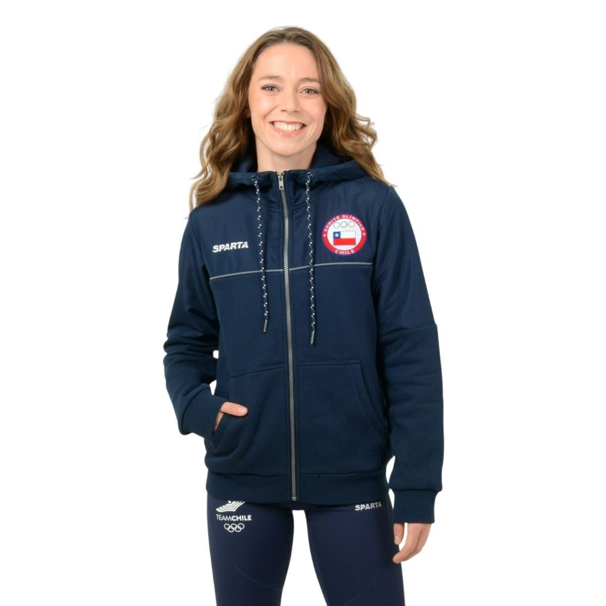 Polerón Mujer Sparta Team Chile Full Zip Azul-0