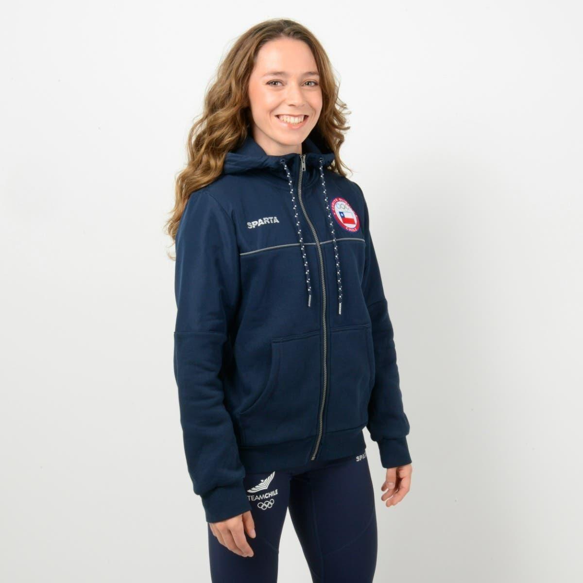 Polerón Mujer Sparta Team Chile Full Zip Azul-1