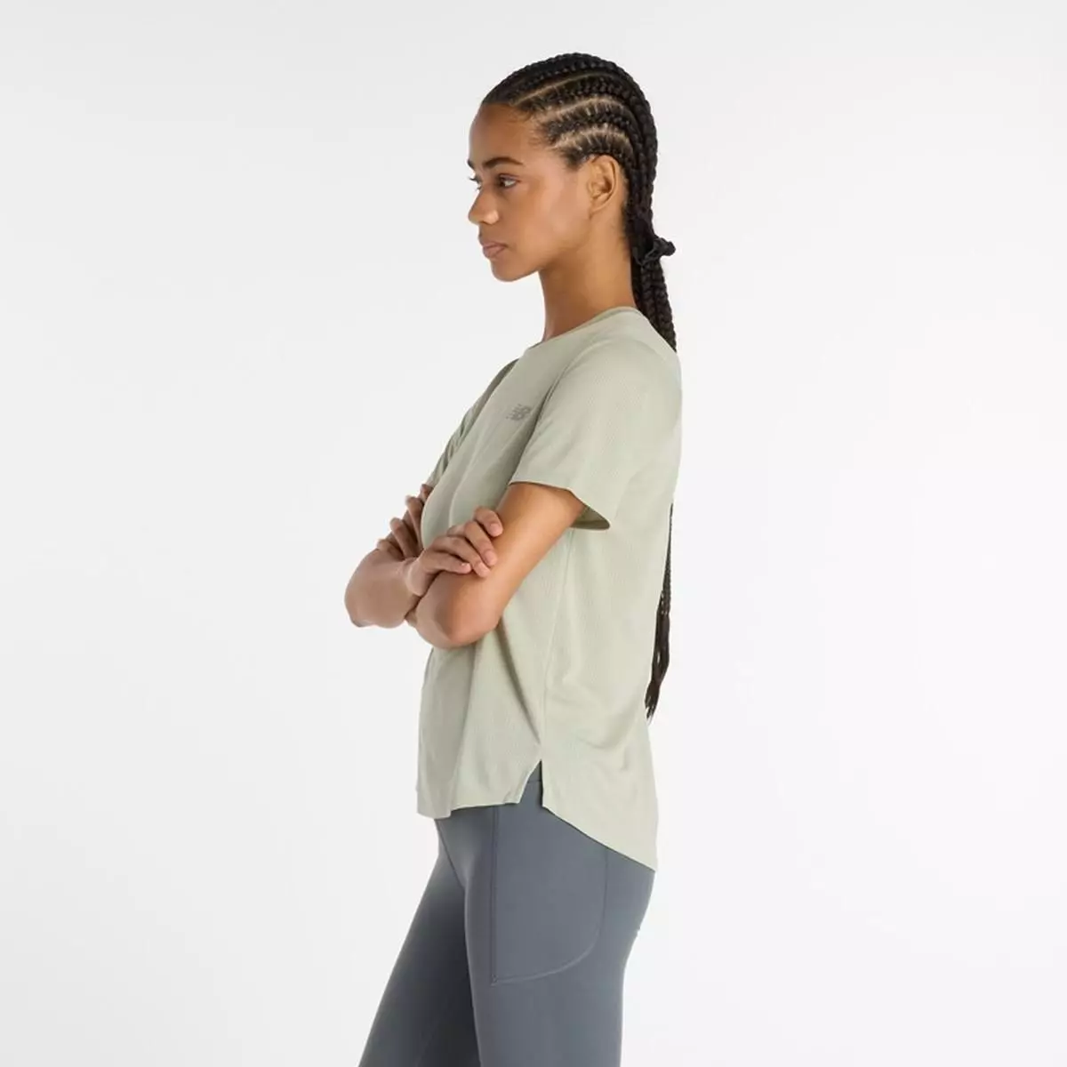 Polera Running Mujer New Balance Athletic Gris-1