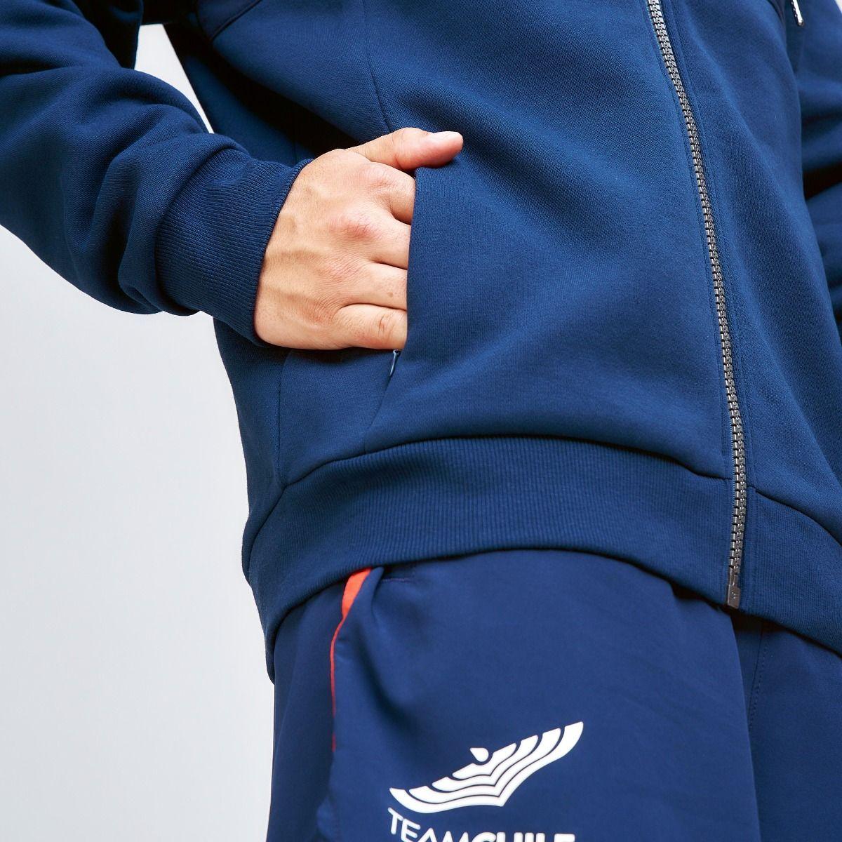 Polerón Entrenamiento Hombre Sparta Team Chile Full Zip Azul-2