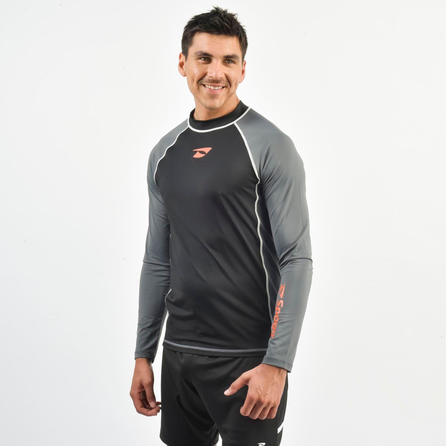 Polera UV Natación Hombre Spoga Negra/Gris-0