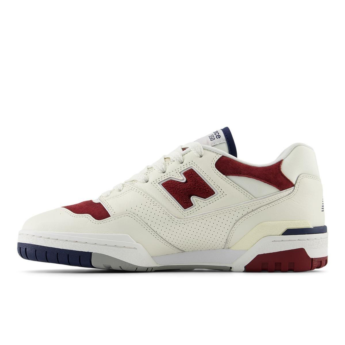 Zapatillas Urbanas Unisex New Balance 550 Blanca/Burdeo-1