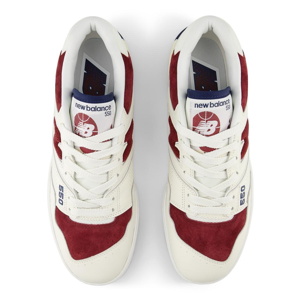 Zapatillas Urbanas Unisex New Balance 550 Blanca/Burdeo-2
