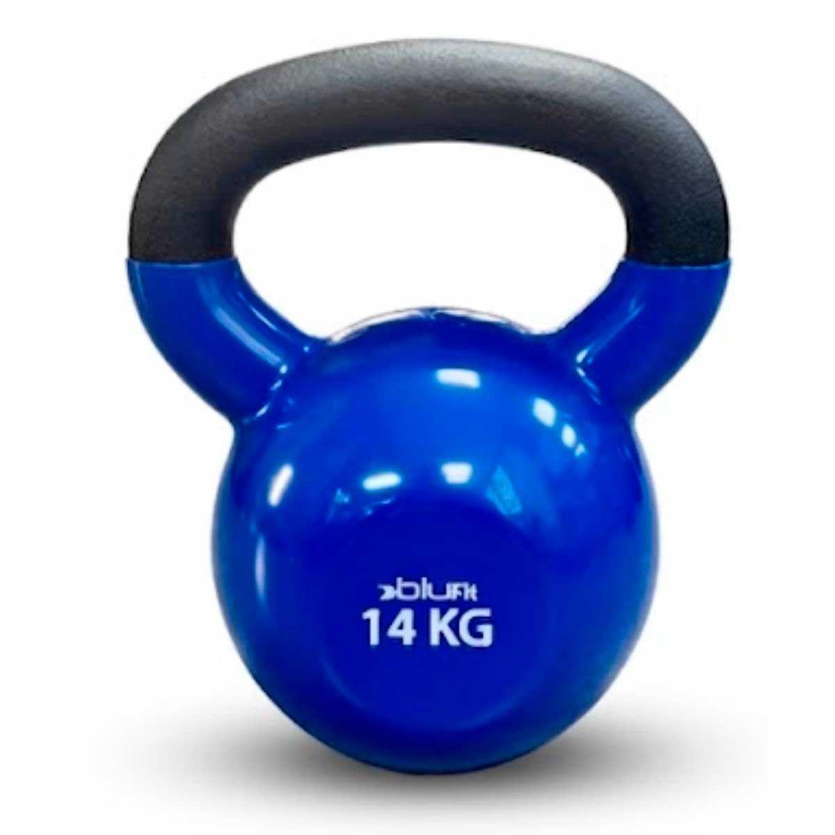 Kettlebell Blu Fit Pesa rusa Vinilo 14kg Azul-0