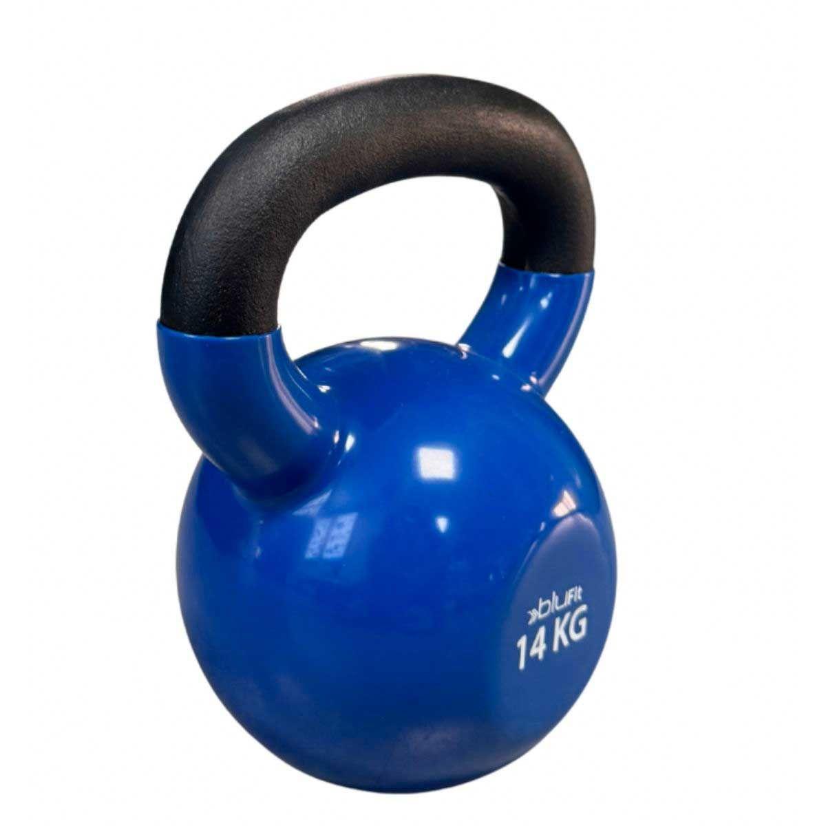 Kettlebell Blu Fit Pesa rusa Vinilo 14kg Azul-1