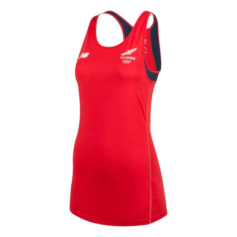 Polera Sin Mangas Running Mujer New Balance Team Chile Roja-1