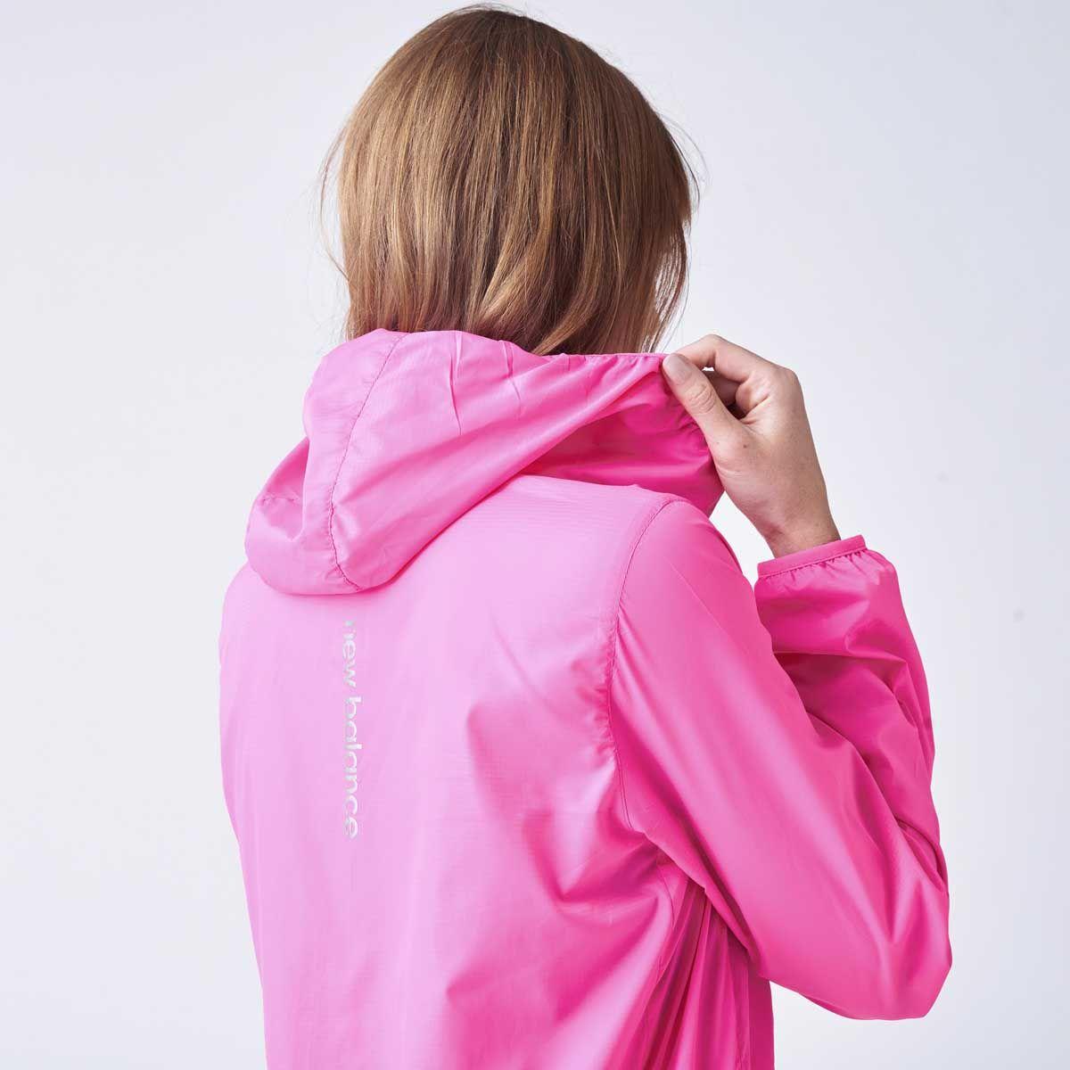 Cortavientos Running Mujer New Balance Hooded Rosada-3
