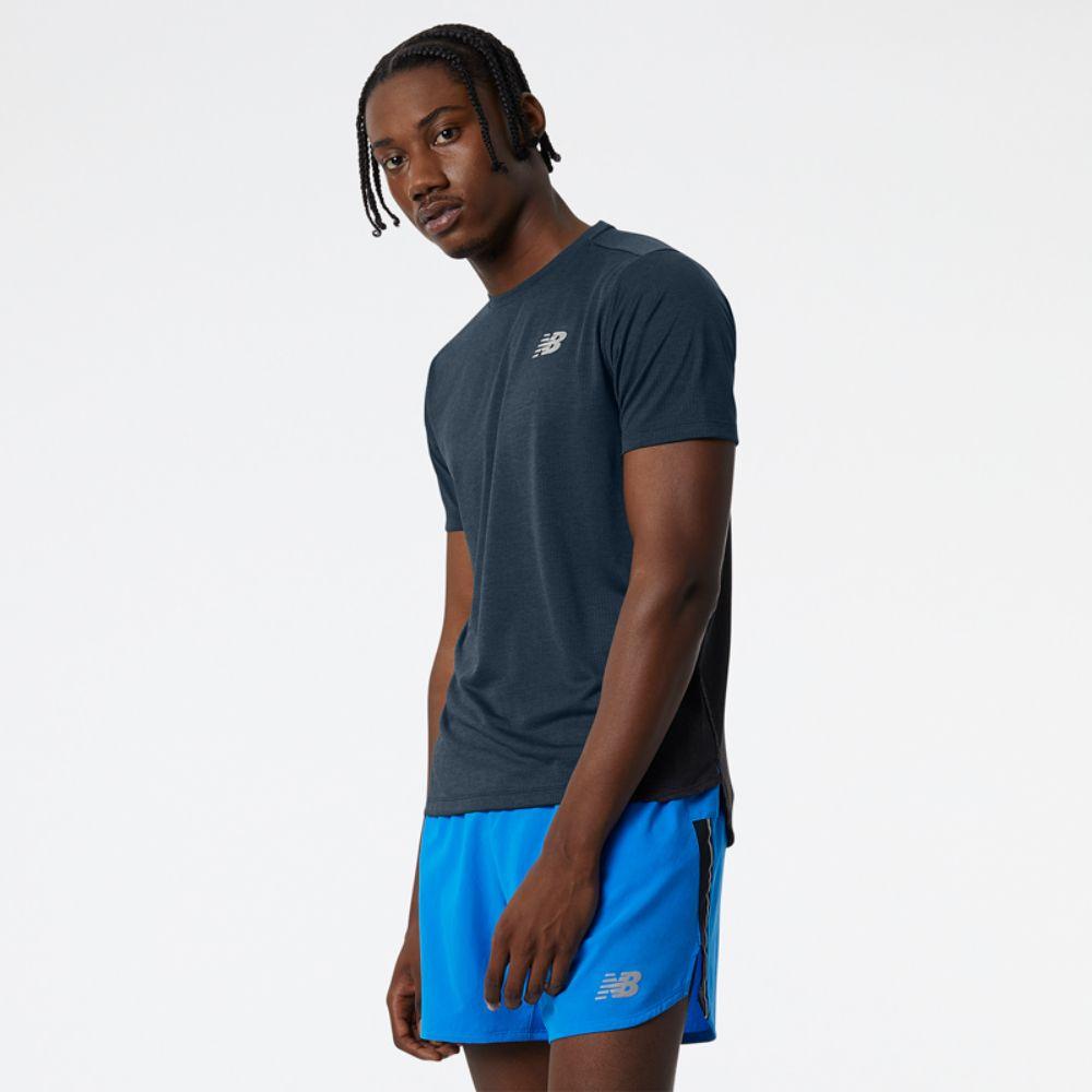 Polera Running Hombre New Balance Impact Run Gris Oscuro-0