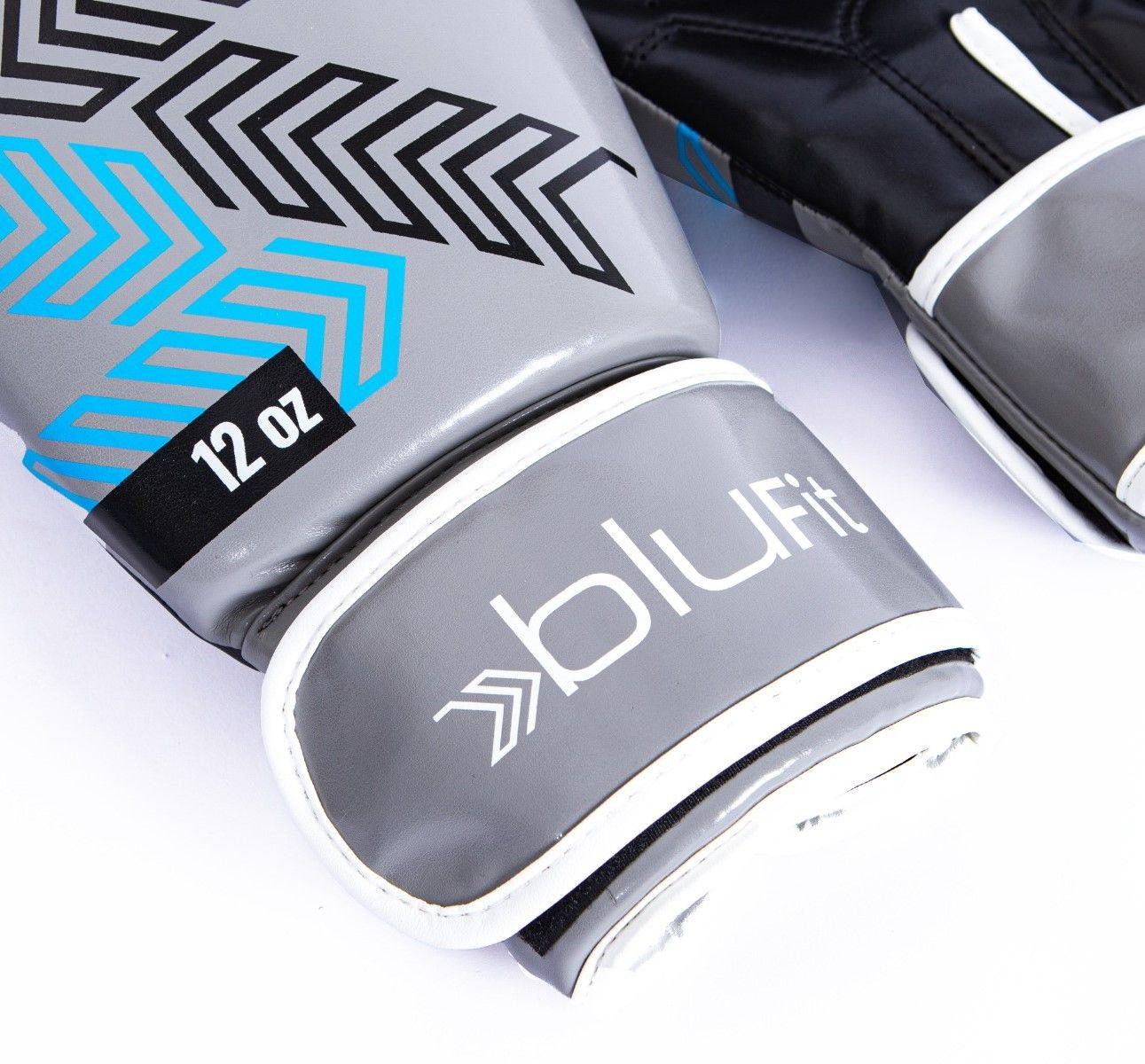 Guantes Boxeo Entrenamiento Blu Fit 12 oz Gris-2