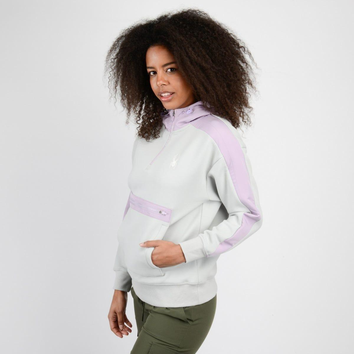 Polerón Entrenamiento Mujer Spyder Hoodie Sport Gris-2