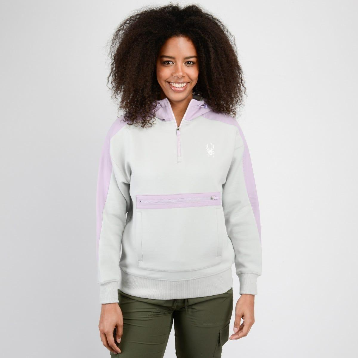 Polerón Entrenamiento Mujer Spyder Hoodie Sport Gris-3