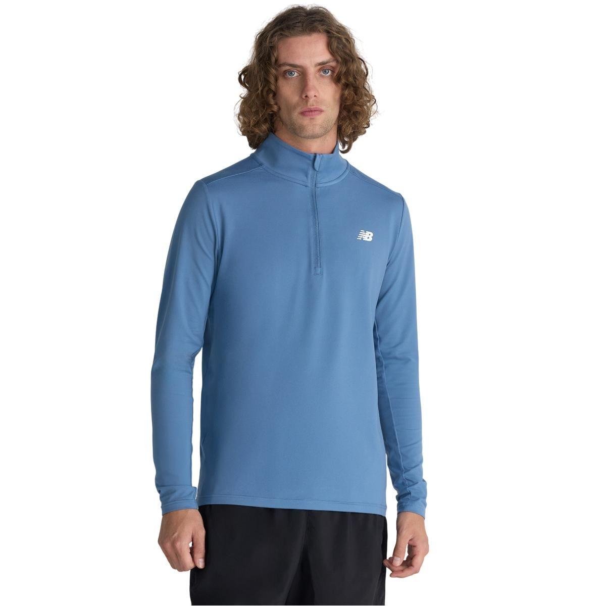 Poleron Hombre New Balance Space Dye 1/4 Celeste-0