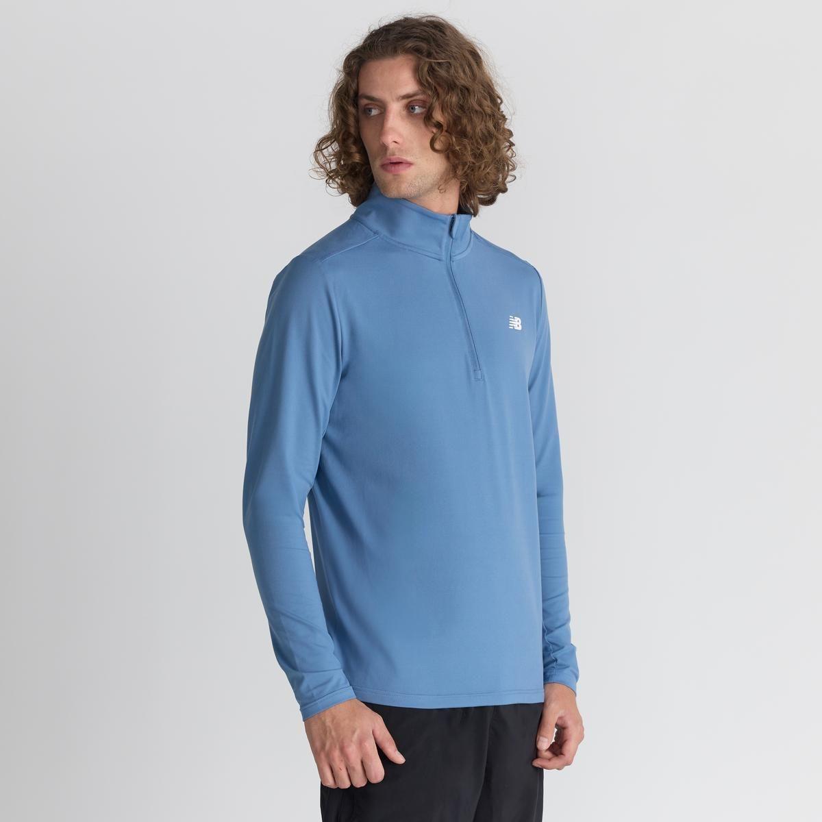 Poleron Hombre New Balance Space Dye 1/4 Celeste-2