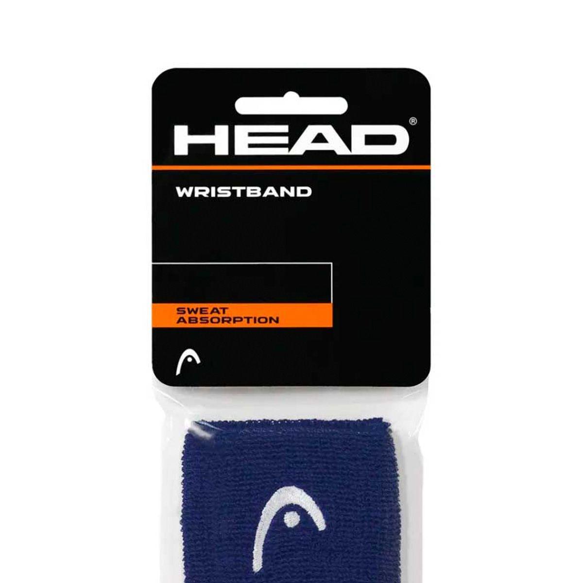 Muñequera Tenis Head Wristband 2.5" Azul Marino-2