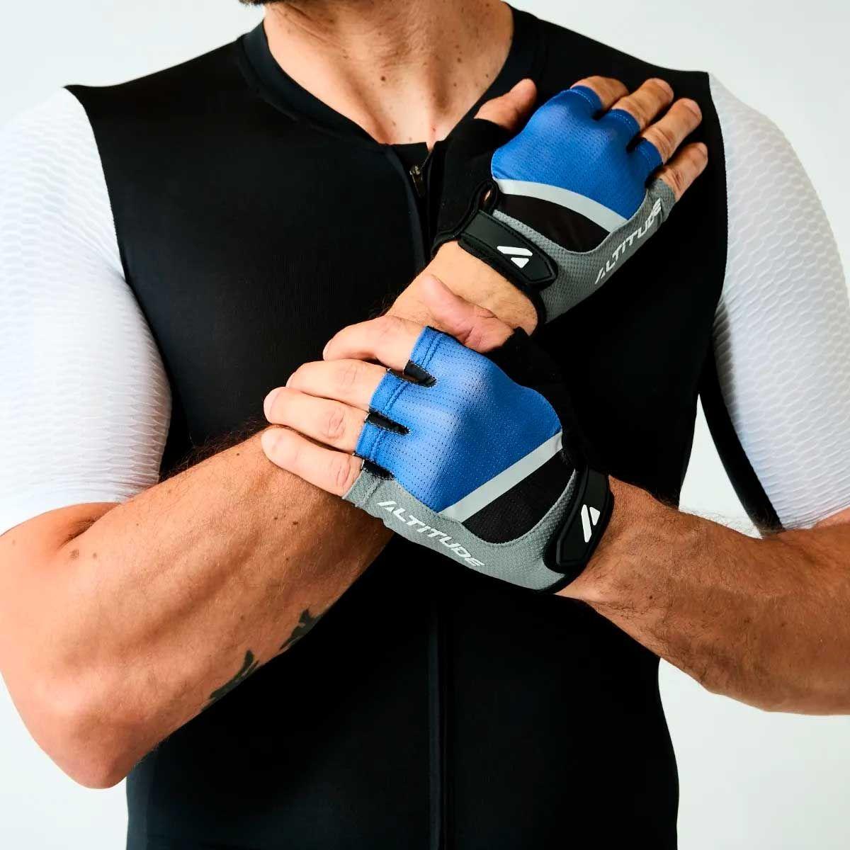 Guante ciclismo Hombre Altitude MTB Short finger Azul-5