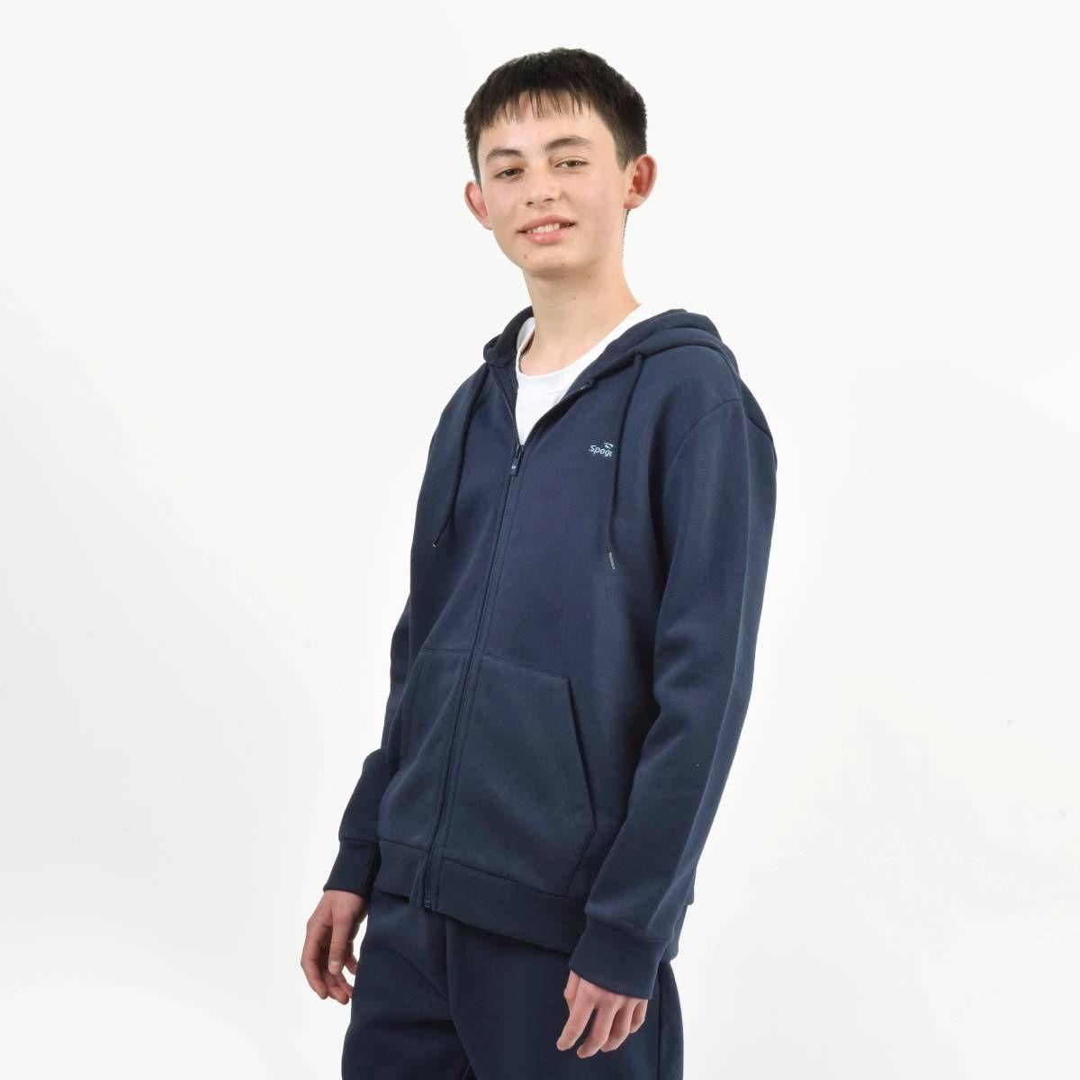 Polerón Escolar Niños Spoga Full Zip Azul-1