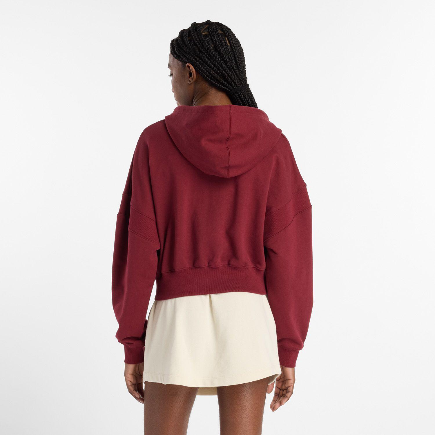 Poleron Lifestyle Mujer New Balance French Terry Full Burdeo-2