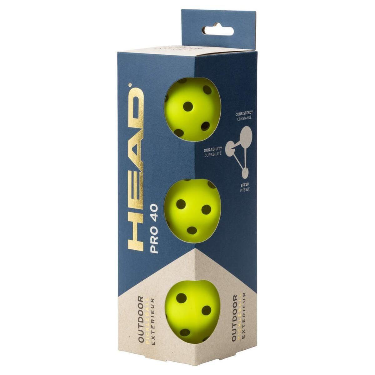 Pelotas Pickleball Head Pro 40 3U Amarilla-0