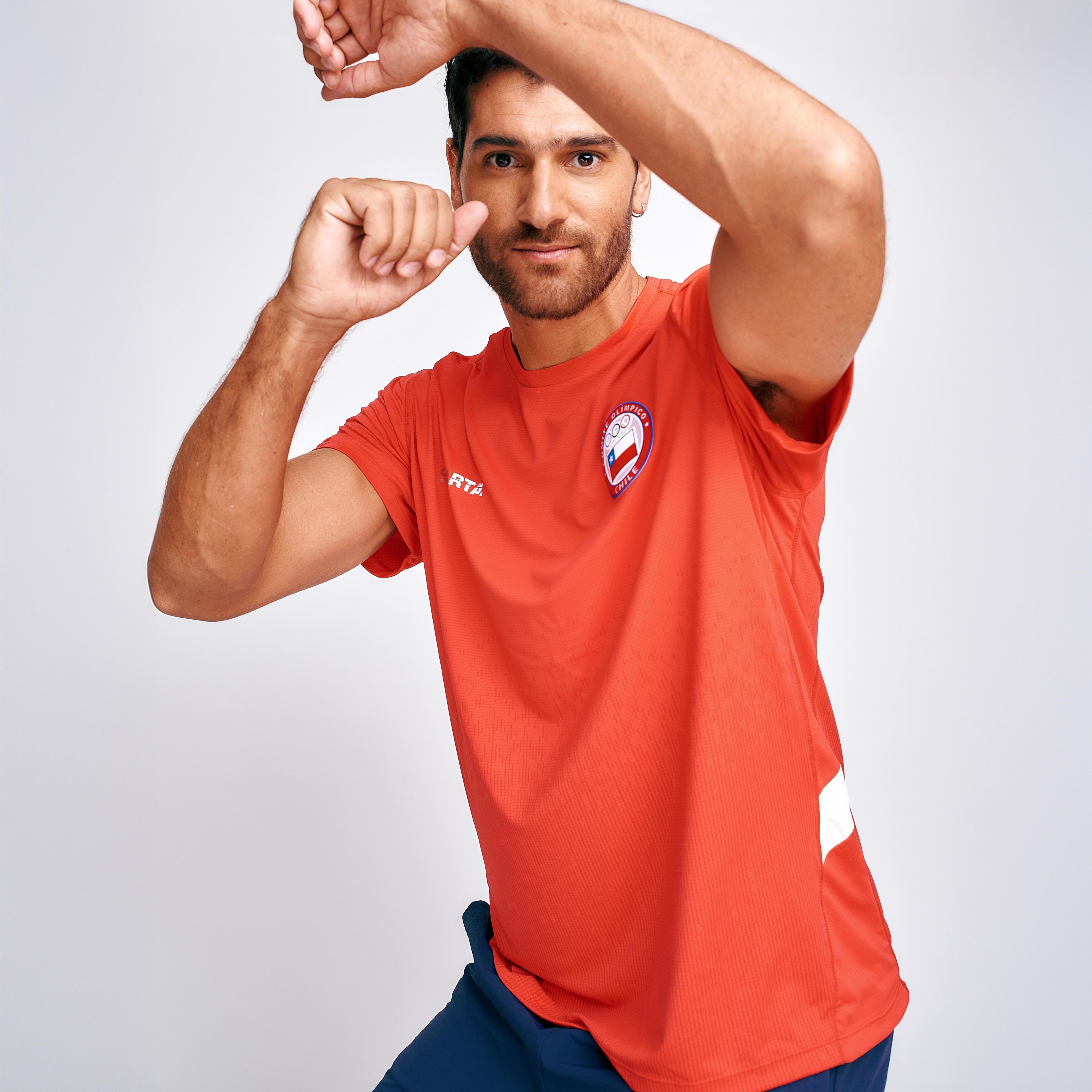 Polera Entrenamiento Hombre Sparta Team Chile Roja-4