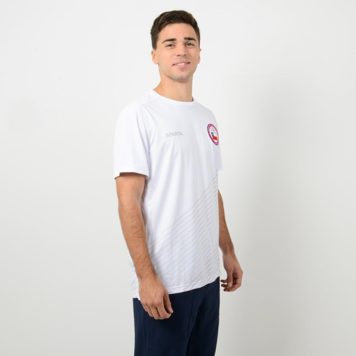 Polera Running Hombre Sparta Team Chile Blanca-1