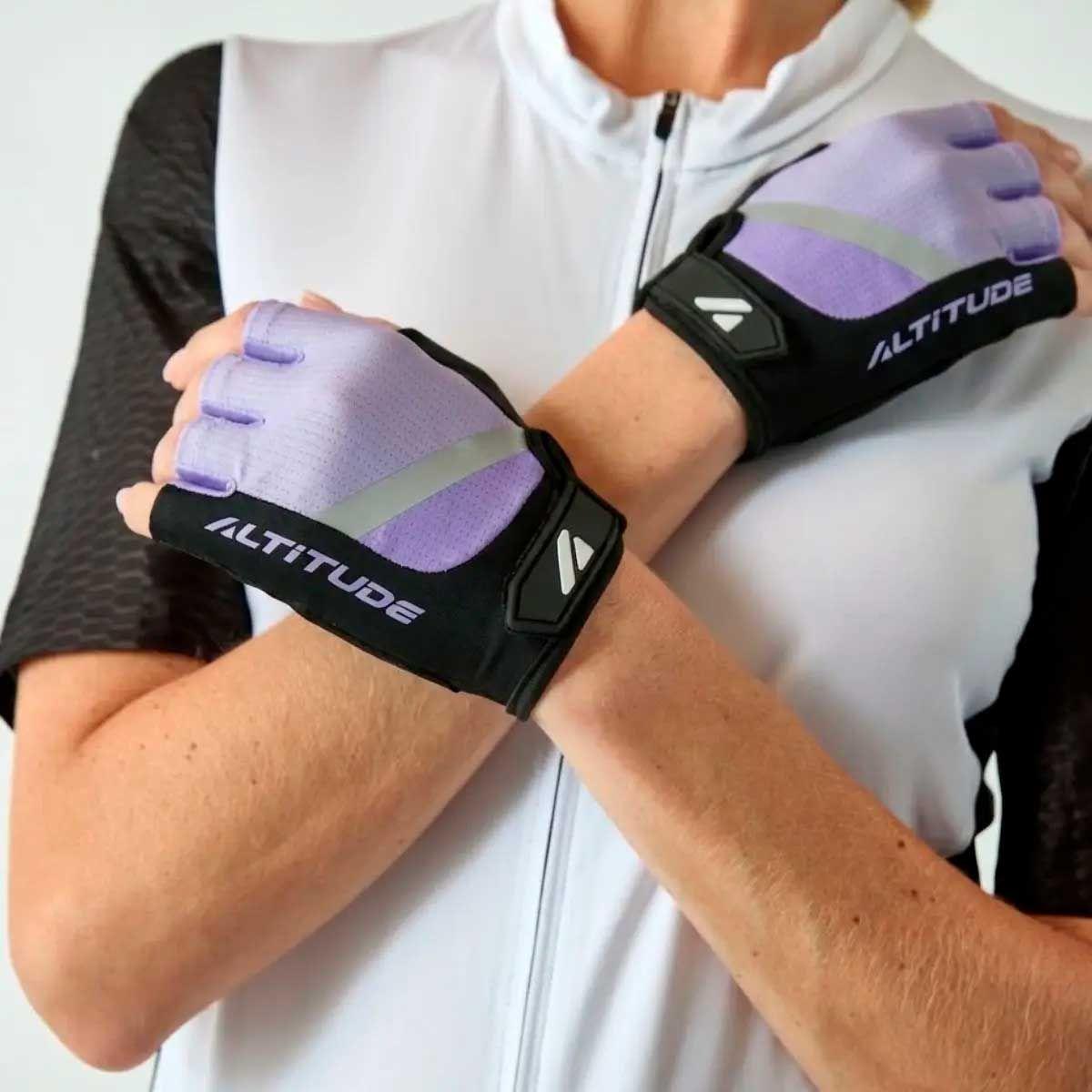 Guante ciclismo mujer Altitude MTB Short finger Violeta-2