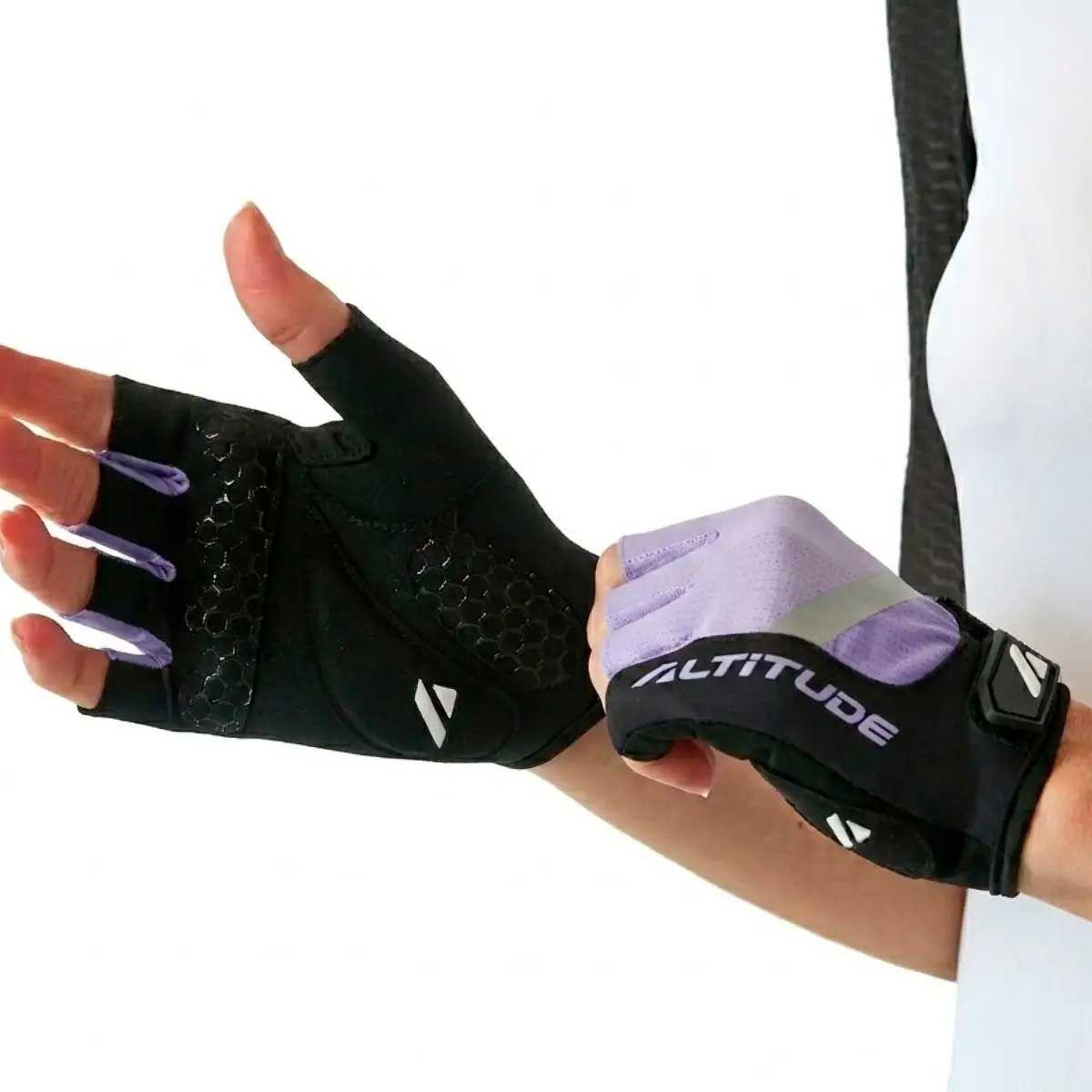Guante ciclismo mujer Altitude MTB Short finger Violeta-3