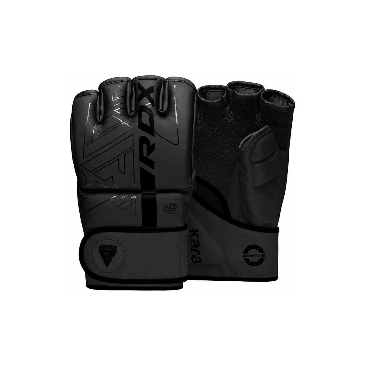 Guantes Boxeo RDX Grappling MMA F6 Kara Negro Full M-0