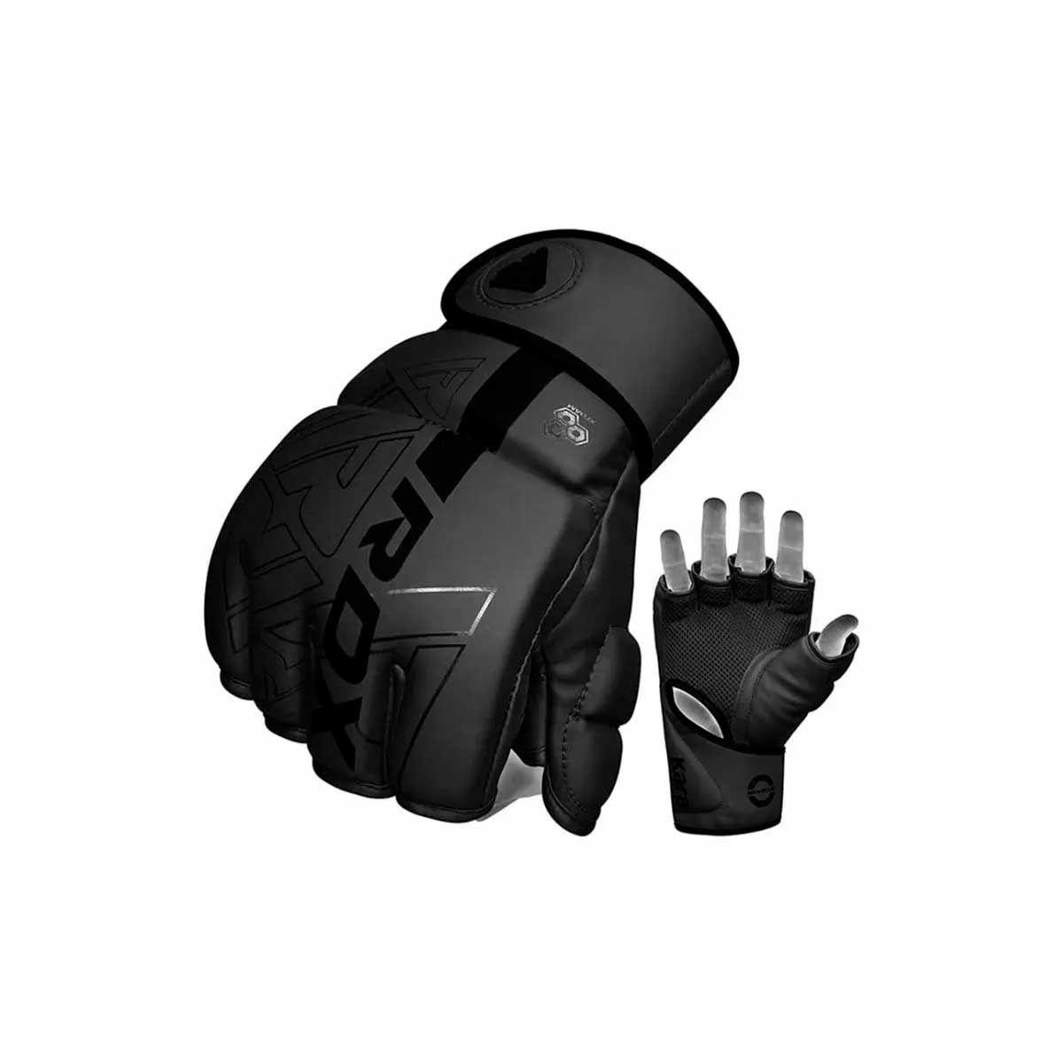 Guantes Boxeo RDX Grappling MMA F6 Kara Negro Full M-2