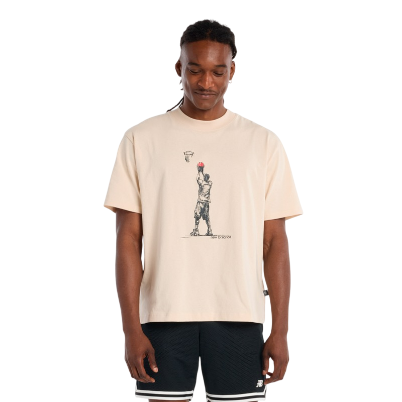 Polera Lifestyle Hombre New Balance Graphic Beige-0