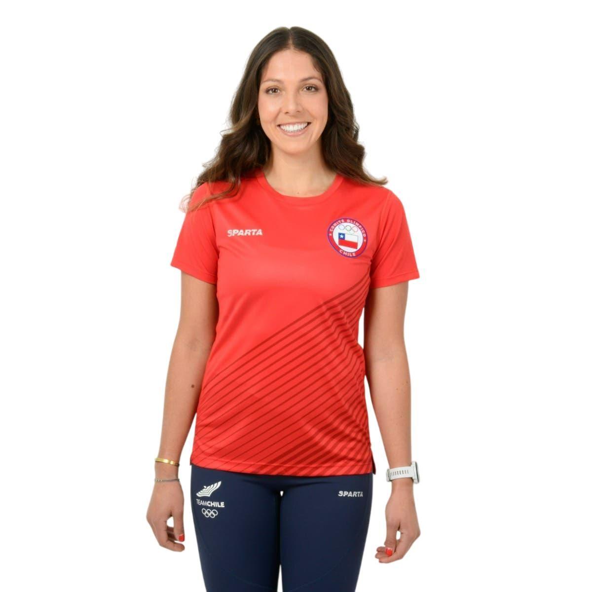 Polera Running Mujer Sparta Team Chile Roja-0