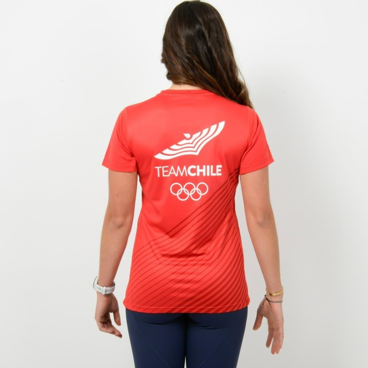 Polera Running Mujer Sparta Team Chile Roja-2