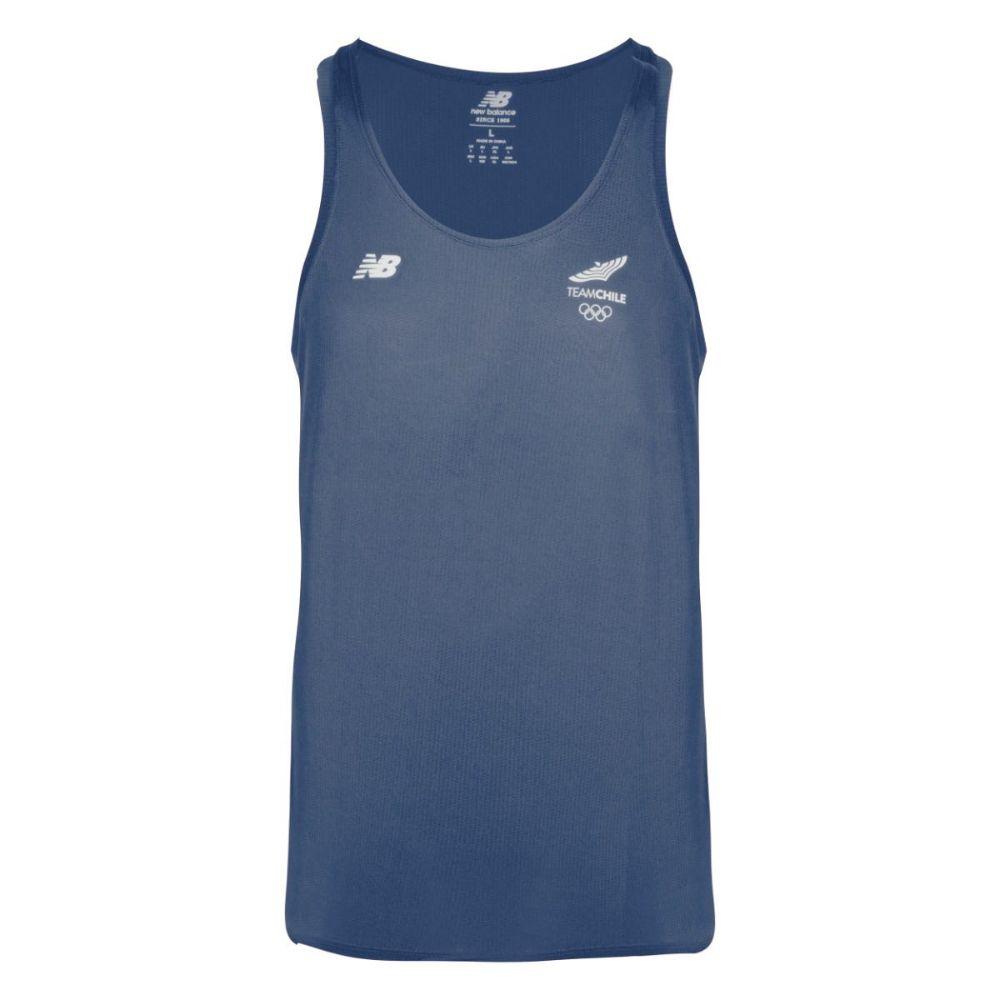 Polera Sin Mangas Running Hombre New Balance Team Chile Azul-0