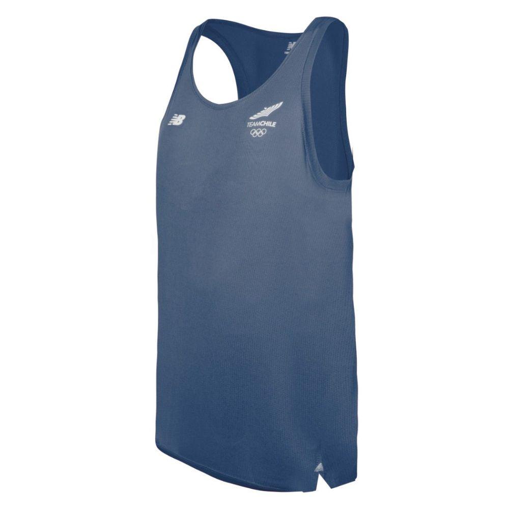 Polera Sin Mangas Running Hombre New Balance Team Chile Azul-1