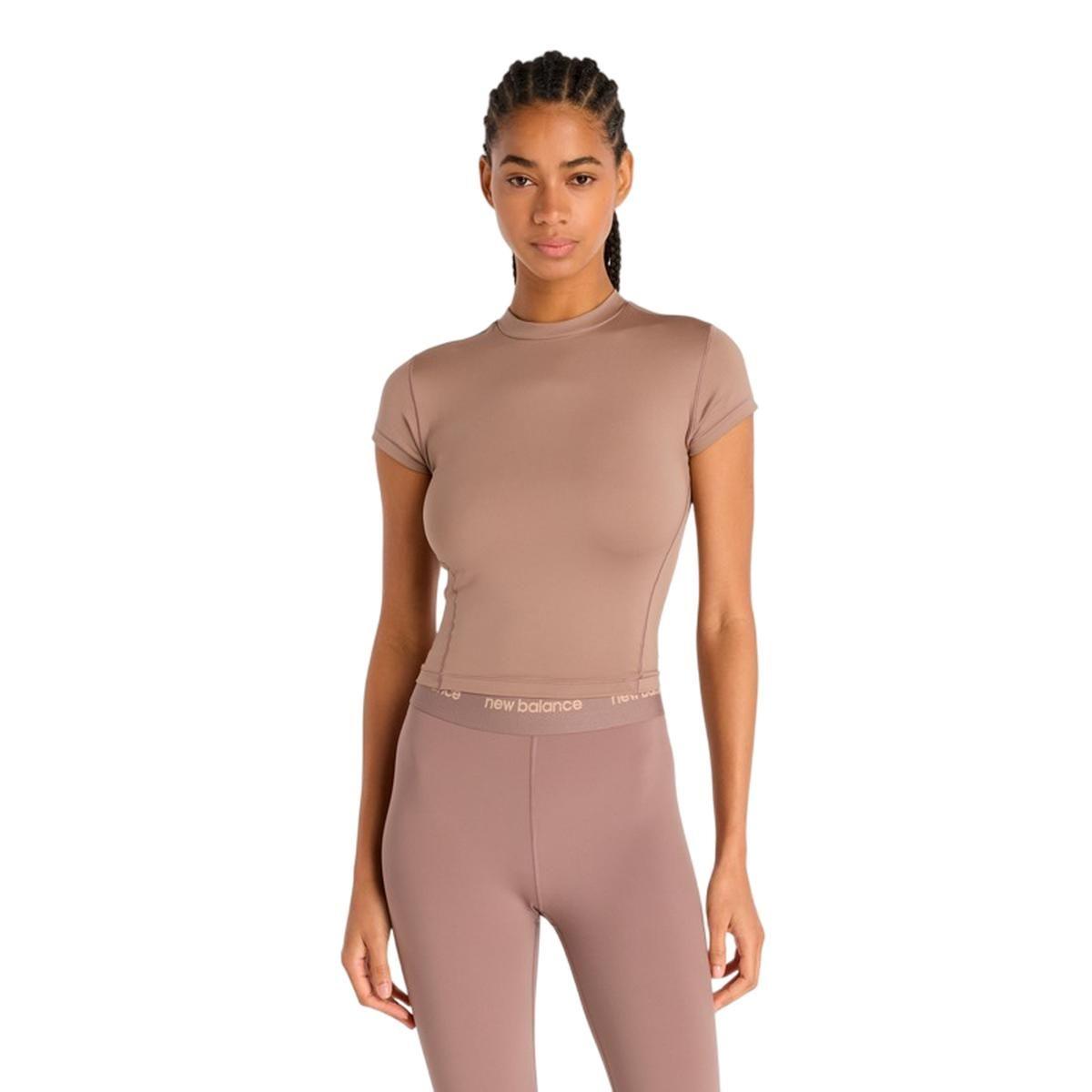 Polera Entrenamiento Mujer New Balance NB Define Fitted Café-0