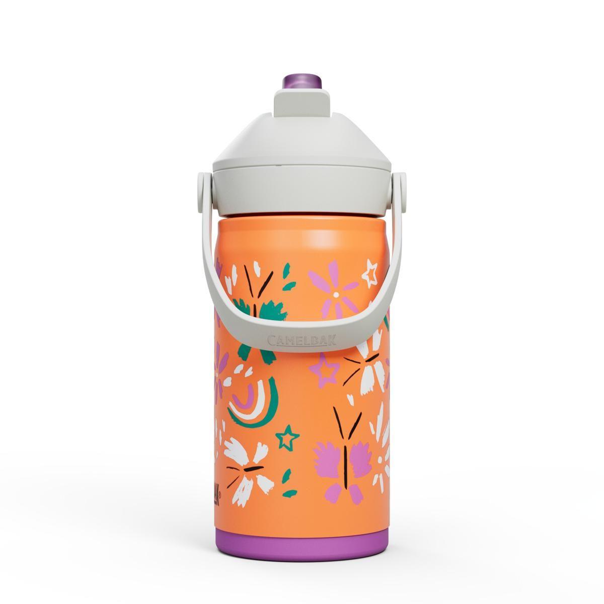 Botella Camelbak Niños Flip Straw 350 Ml Blanca/Naranjo-2