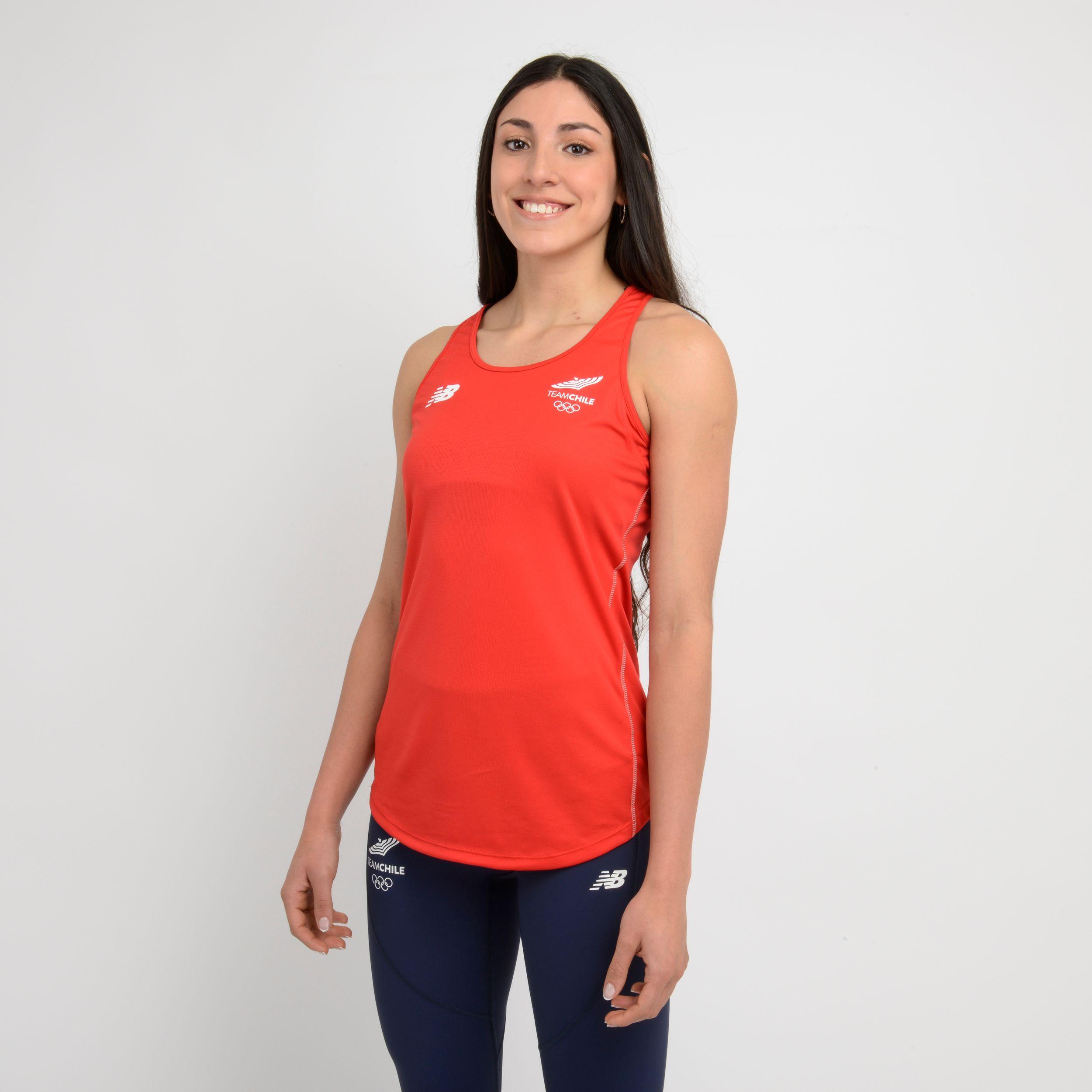 Polera Sin Mangas Mujer New Balance Team Chile Rojo-0