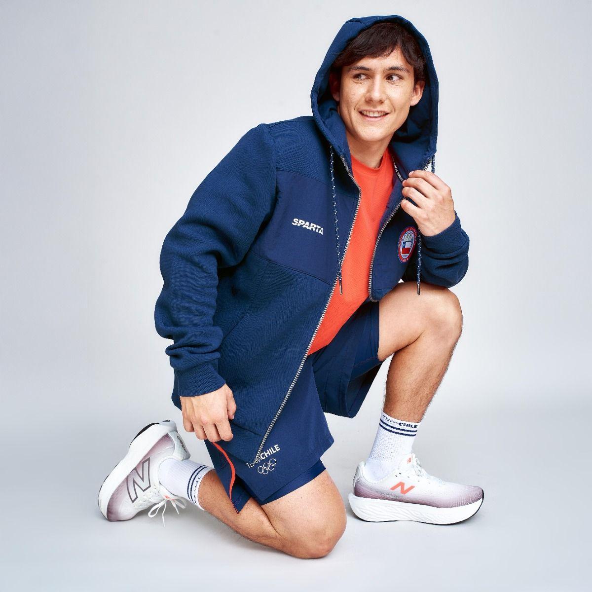 Polerón Entrenamiento Hombre Sparta Team Chile Full Zip Azul-4