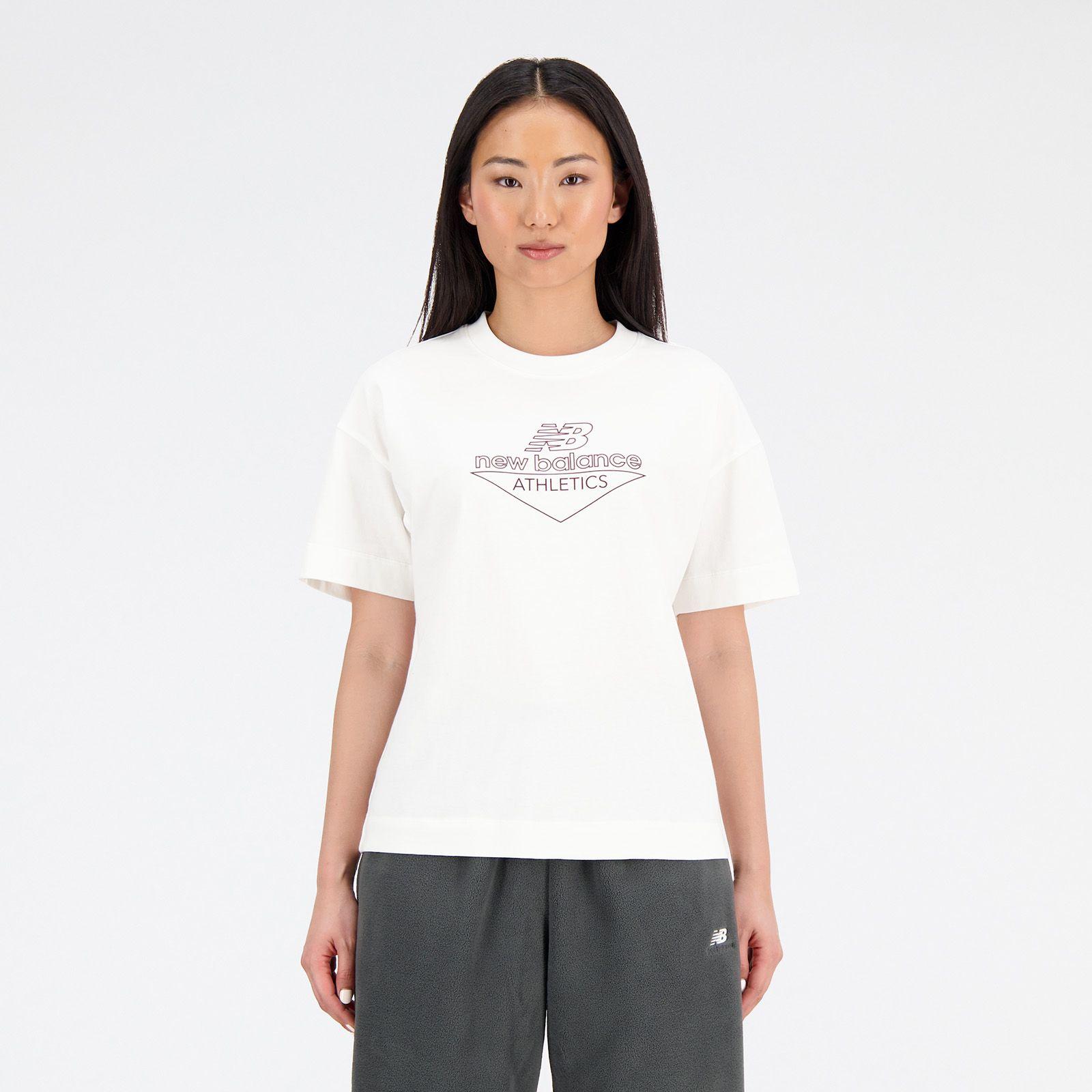 Polera Lifestyle Mujer New Balance Athletics Cotton Jersey Boxy T-Shirt Blanca-1