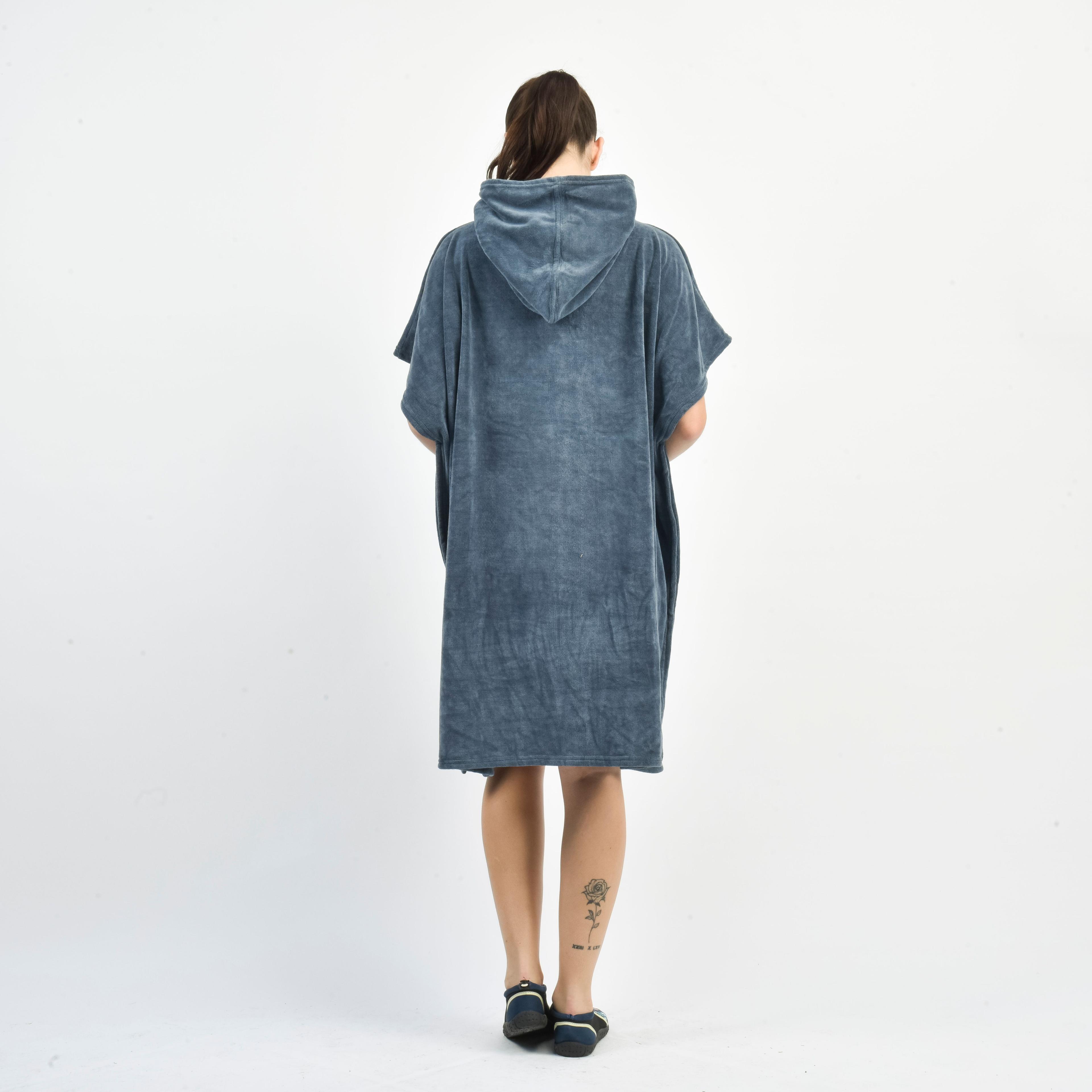 Poncho Toalla Mujer Spoga Surf Terry Azul-3
