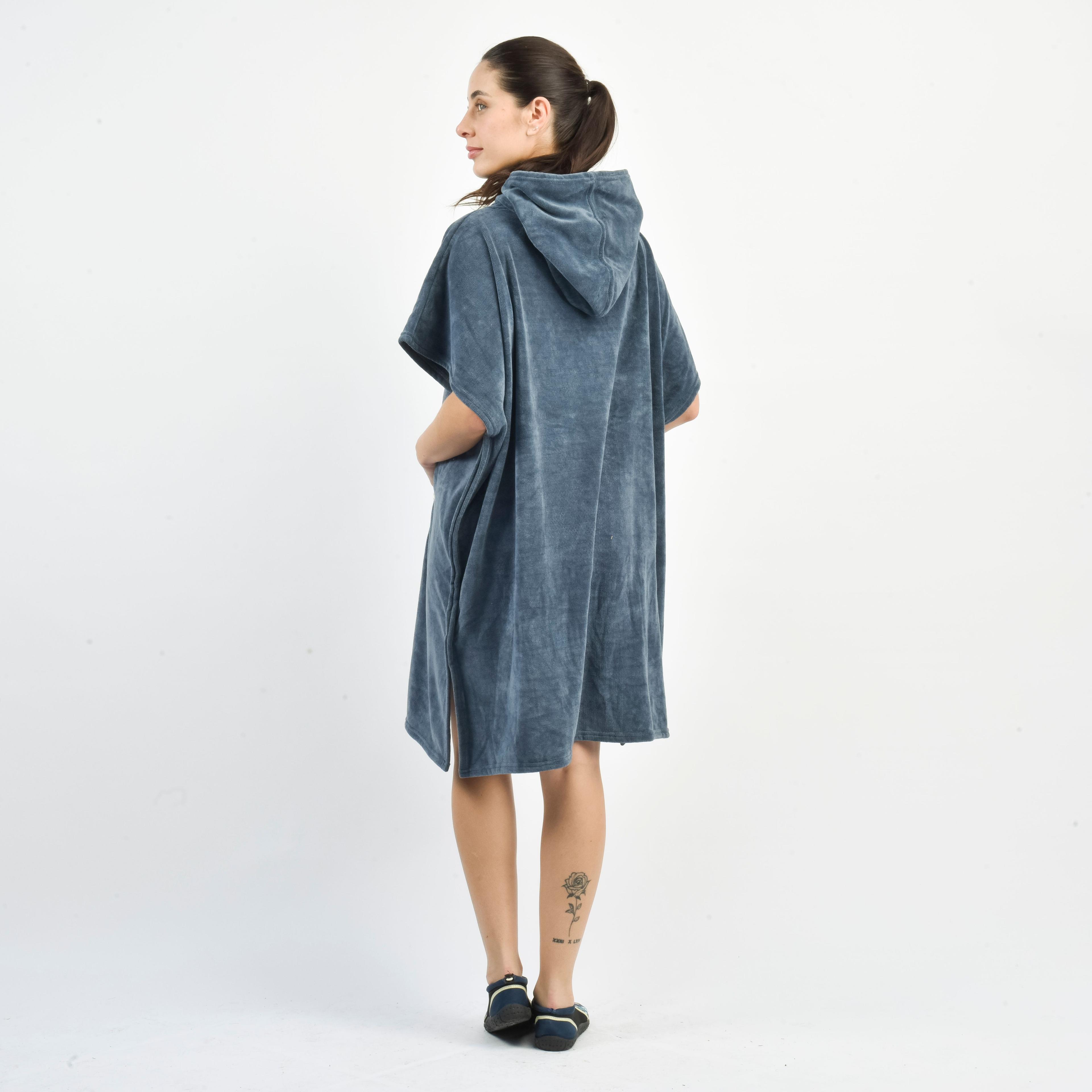 Poncho Toalla Mujer Spoga Surf Terry Azul-4