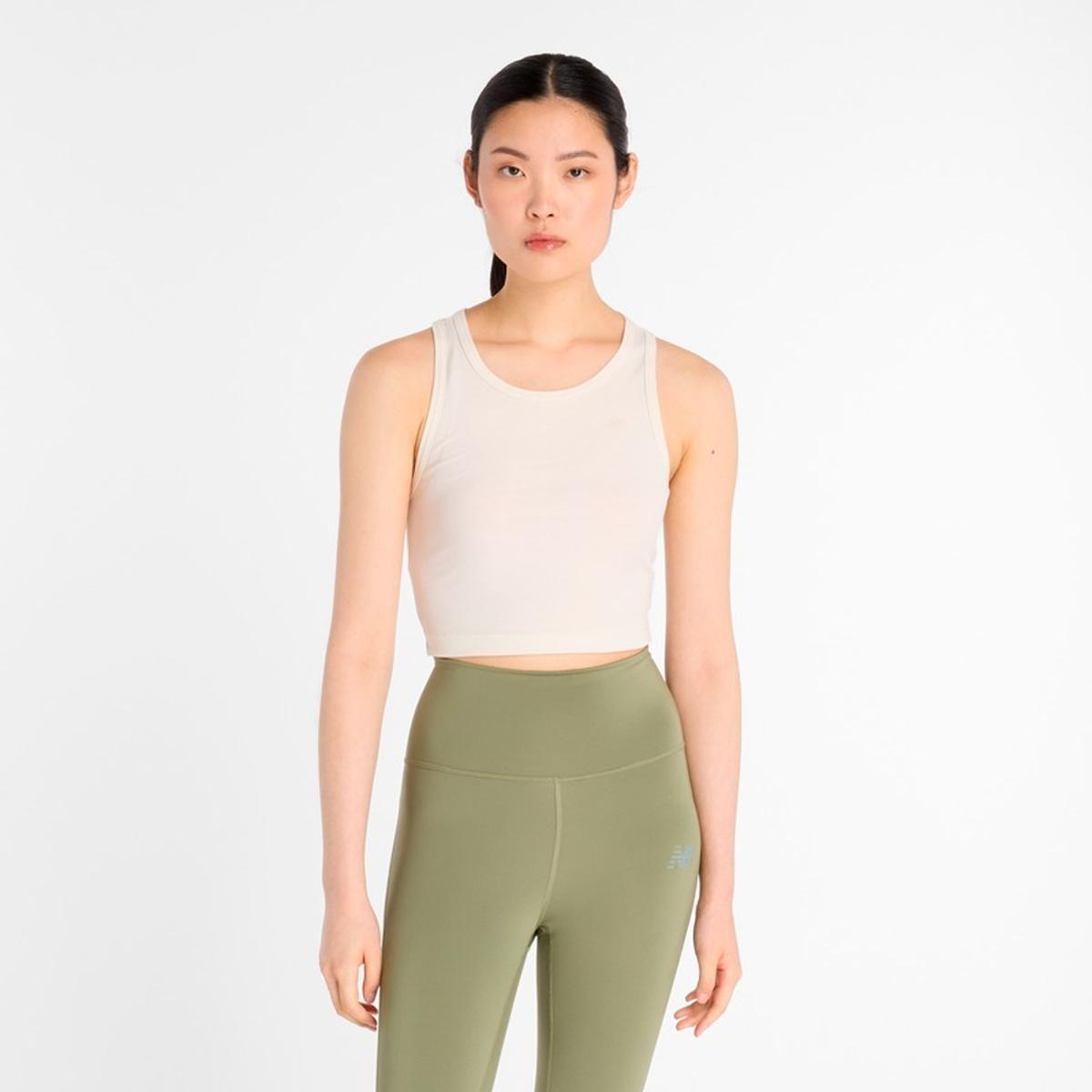 Polera Sin Mangas Lifestyle Mujer New Balance Beige-3