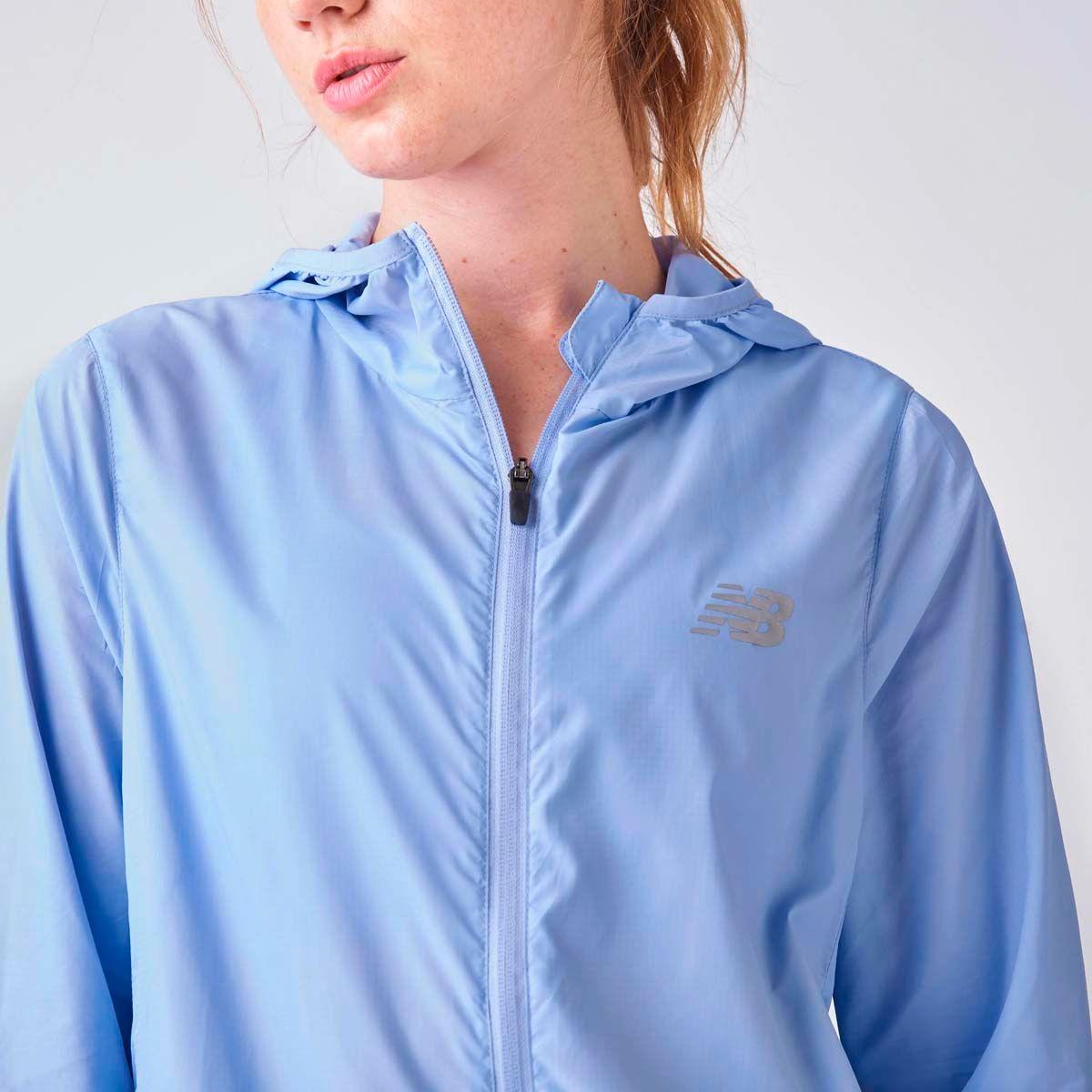 Cortavientos Running Mujer New Balance Hooded Celeste-3